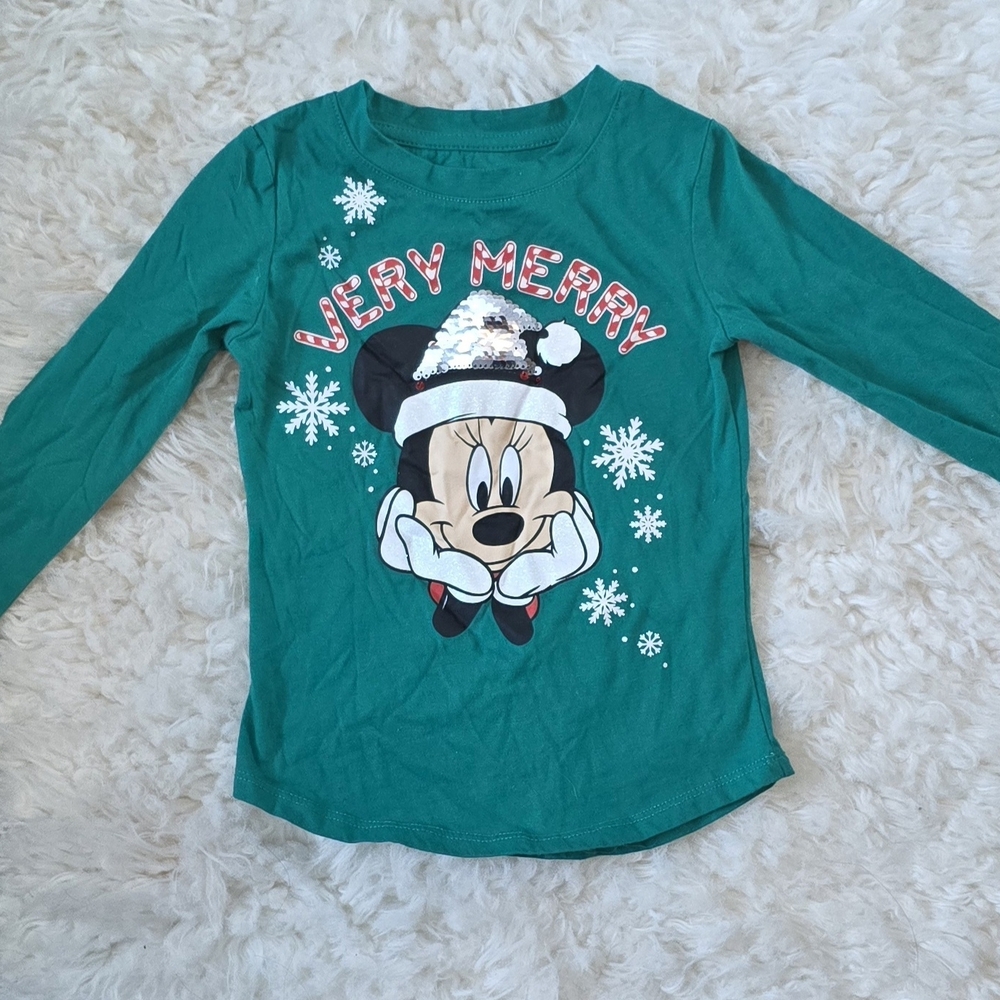 Disney Kids Teal 'Very Merry' Long Sleeve Tee